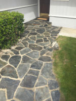 Stone walkway with color enhanced sealer that we did.