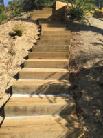 Areas that can't be reached now can with the custom work we do. In this case, stairs we built for the owner.